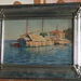 Papír akvarell, a bárka. Festő Holló Alajos. Méret 26,5×41cm