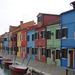 szép színes házak Buránóban
