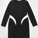 90801B-10 CHANEL BLACK COTTON JERSEY&POLYESTER DRESS SIZE 2 4 6(