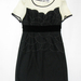 91010A-07A  CHANEL BLACK SILK&VELOUR DRESS SIZE 2 4 6 PRICE USD4