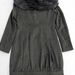 91006B-43A MOSCHINO GREY WOOL RABBIT COLLAR COAT SIZE 2 4 6 (BAC