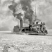 Amerikai gőzkomp télen Detroit-folyó 1905 körül (fotó Shorpy)