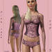 Pink lace - lingerie - set 1 - by imoger