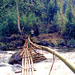 Myanmar river crossing the Bamboo Bridge over the Himalaya Mount